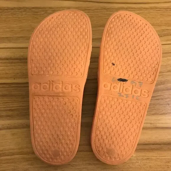 Adidas Adilette White Pink Slip On Sandals Slides Women's 8 - Picture 6 of 6